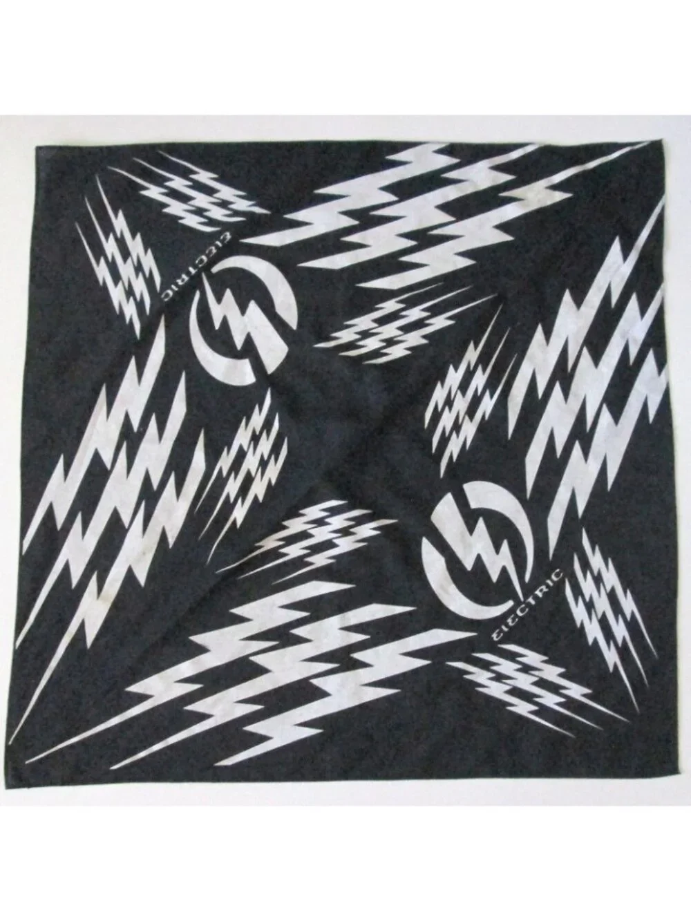 Electric Skate Surf Snow Lightning Bolt Logo Black Bandana 22